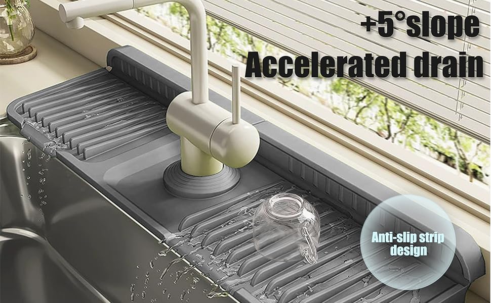 Kitchen accessories Silicone Faucet Mat for Kitchen Sink,Faucet Draining Mat,Sink Back Splash Guard,Kitchen Rubber Mat,Bathroom Sink Faucet Mat,Soap Dish,Silicone Sink Protector