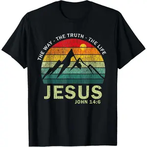 Jesus The Way Truth Life Women Men Kids Christian Worship T-Shirt summerwins