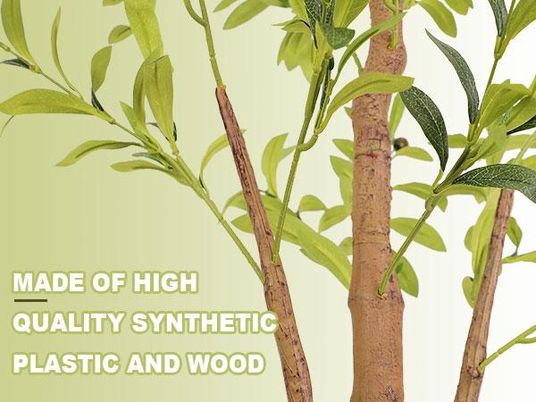 7 FT/6FT/5FT Artificial Olive Tree - Lifelike Faux Silk Olive Plant with Olive Leaves, Ideal for Home (Living Room, Bedroom, Balcony Corner), Office, and Garden Decor.