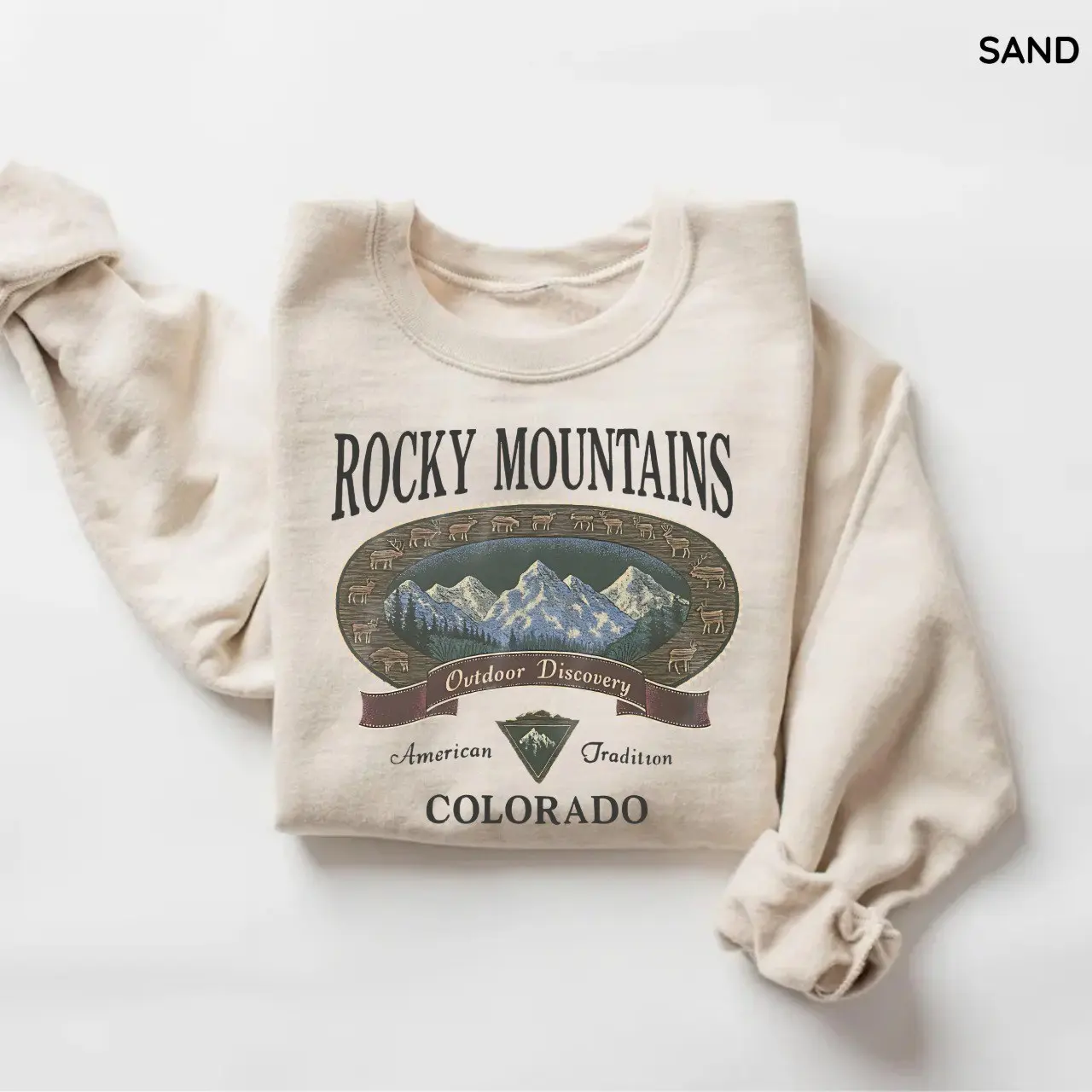 Retro Rocky Mountains Sweatshirt, Vintage 90s Colorado Graphic Crewneck, Mountain Pullover Gift, Nostalgia Hiking Old School Gift