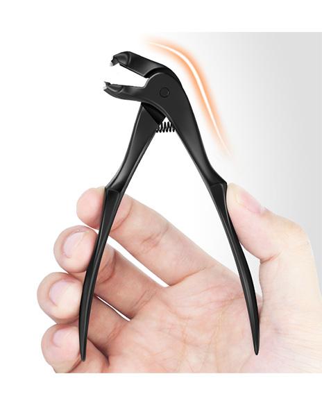 2 Piece Long Handle Curved Nail Clippers Set, Suitable for Seniors with Curved Nails, Ergonomically Designed Long Handle for Thick Nails, Large Opening, Nail Debris Splash Proof Design