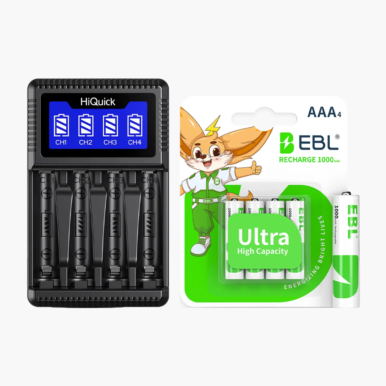 Ni-MH Smart battery charger+AAA Ni-MH 1000mAh*4