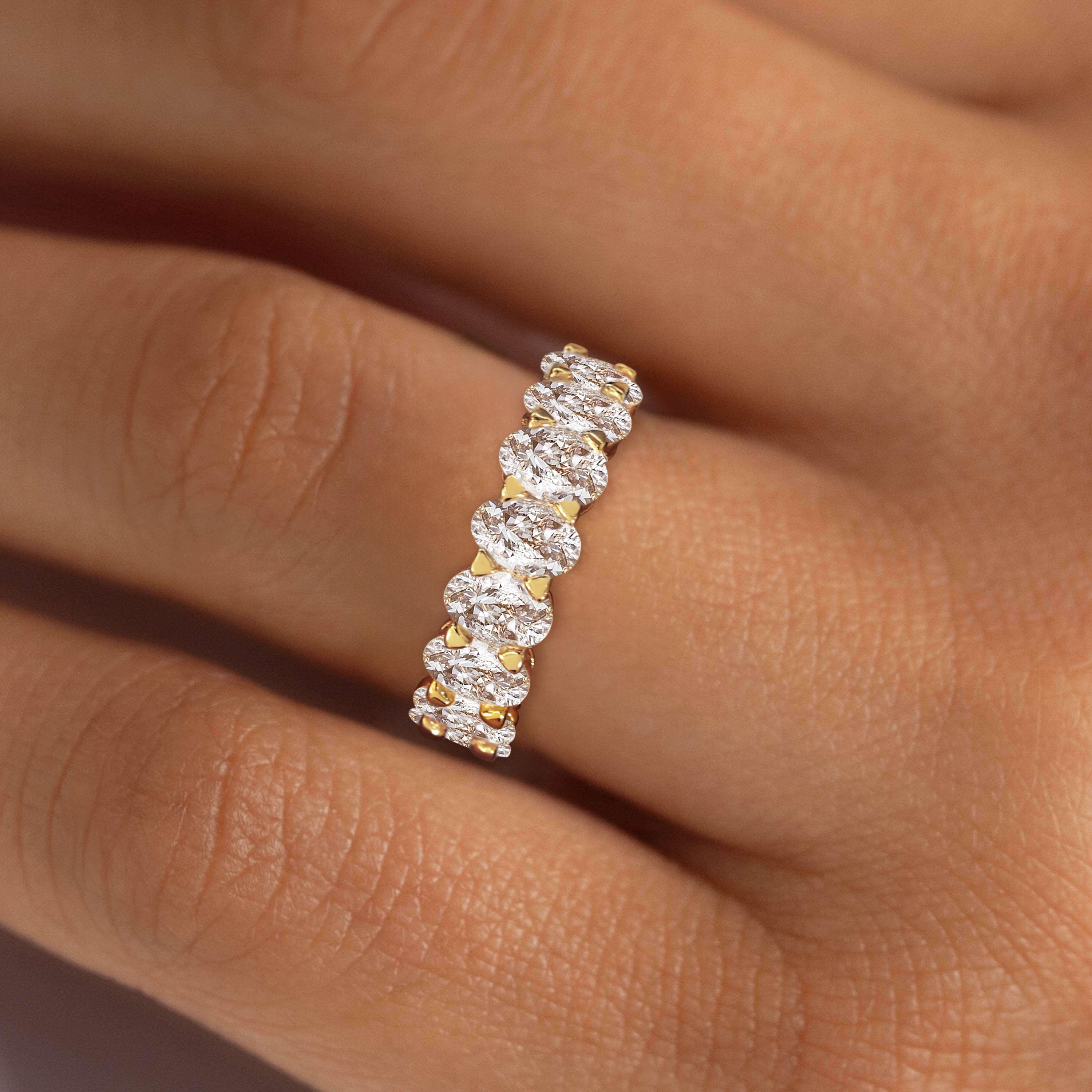 TEWIKY 14K Gold-Plated Number 7 Oval Cubic Zirconia Ring Elegant Design Perfect for Valentine's Day Special Occasions