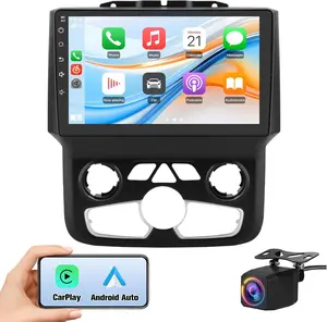 Car Radio for Dodge Ram 1500 2500 3500 2013-2019,Wireless Wire CarPlay/Android Auto GPS DSP RDS,9" HD IPS Display Support Cargo Rearview BT 5.0 AM/FM Auto AC 4GB+64GB with Backup Camera About this item