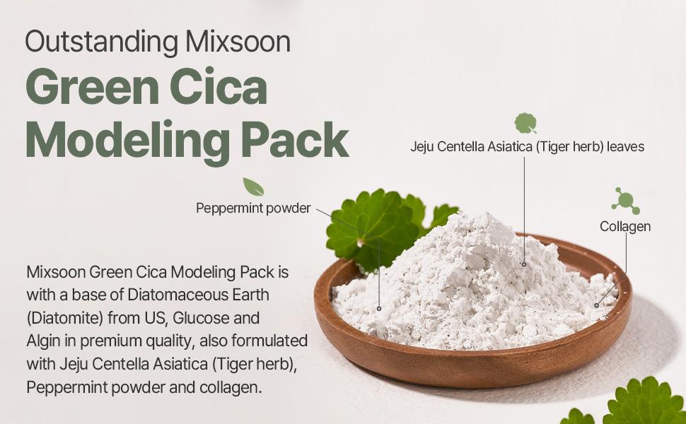 [mixsoon Official Shop] Green Cica Modeling Pack 5ea - Cooling and Hydrating Melting Pack for Glowing Skin