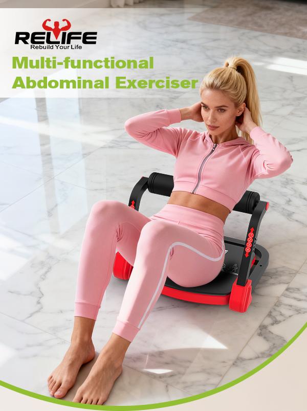 Relife Sports Sit-Up Exercise Equipment, Ab Crunch Machine Roll-up Machine, Abdominal Workout Machine for Home Gym, Core Ab Exercise Trainer