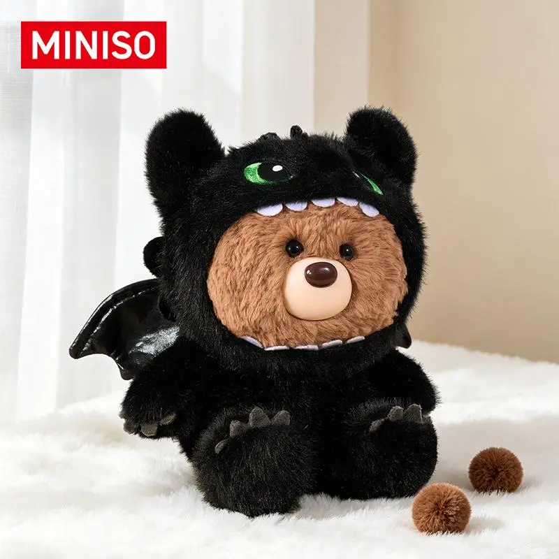 MINISO How to Train Your Dragon Toothless Sitting Polyester Plush Stuffed Toy, Cute Soft Anime & Manga Dragon Theme Animal Character Doll, Collectible Gift for Kids Fans, Plush Dragon Stuffed Toys, Back To School