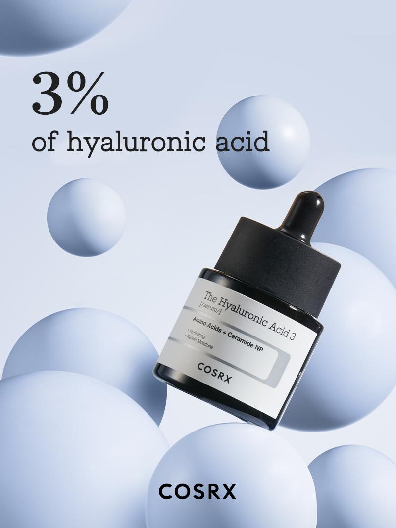 [COSRX Official] The Hyaluronic Acid 3 Serum (20ml) | BOOSTS HYDRATION MORE THAN 223% IN JUST 1 USE