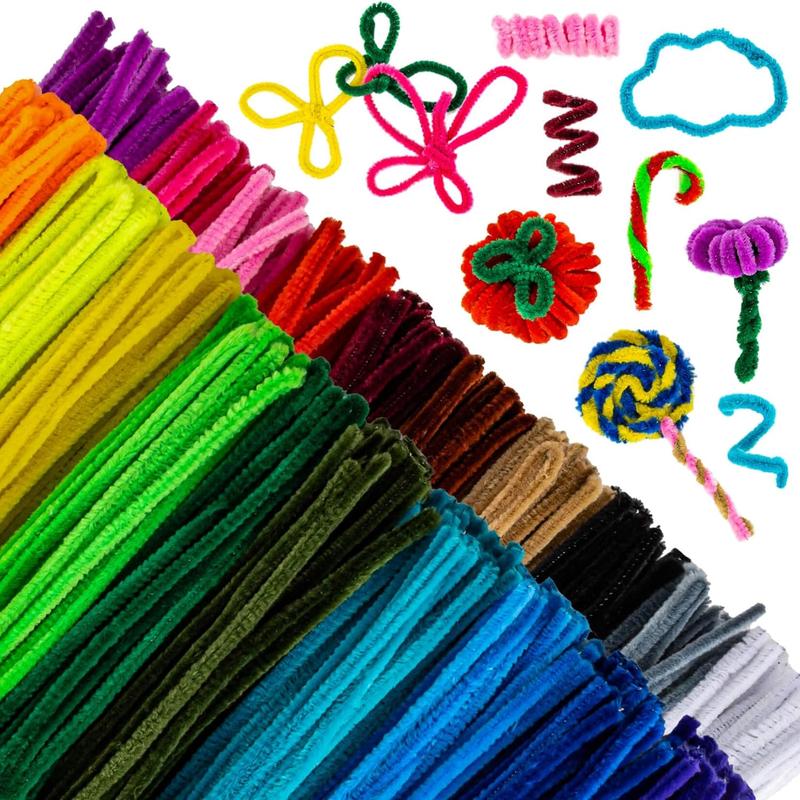 Pipe Cleaners Craft Supplies 200 PCS Chenille Stems Fuzzy Craft Wire Handicrafts Twisting Stick