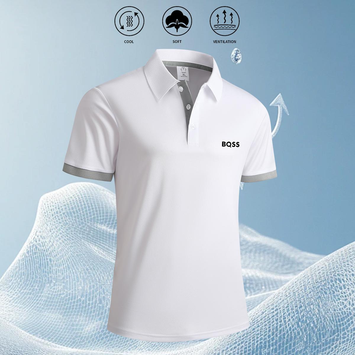 4-Pack Men's Short Sleeve Neckline Shirts, Summer Outdoor Sports Casual Athletic Outfits Athletic Activewear