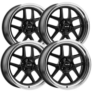 (Set of 4) Staggered-Ridler 610 20x8.5,20x10 5x4.5" 0mm Matte Black Wheels Rims