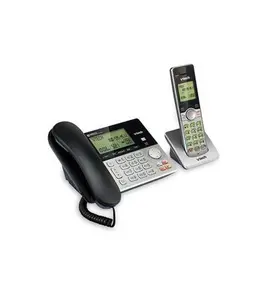Tech CS6949 DECT 6.0 Standard Phone with Answering System and Caller ID, Black and Silver