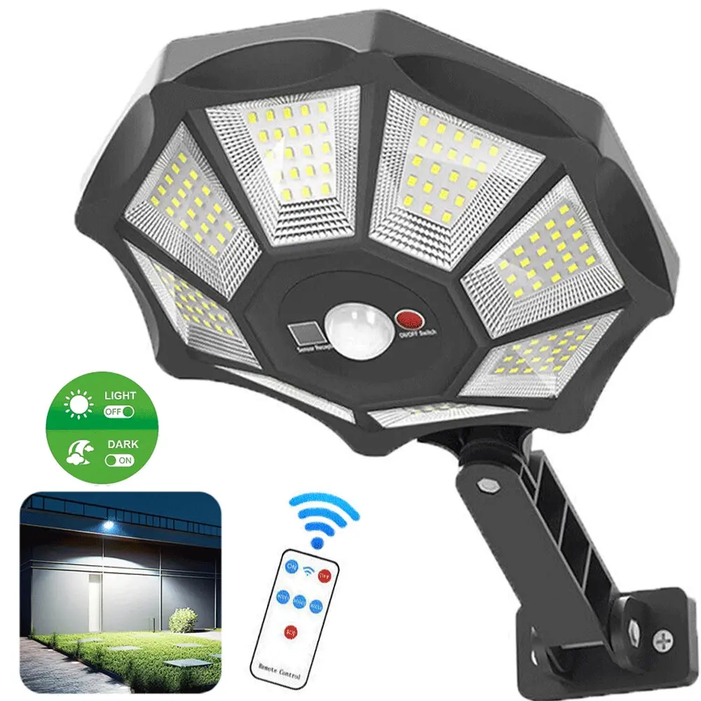 Solar-powered lamp with outdoor sports sensor, wall lamp, water-resistant, garden/lawn light