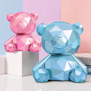 New Diamond Bear piggy bank Tank Boy Girl Practical Gifts Just Can't Go Out Money Tank Creative Desktop Fittings
