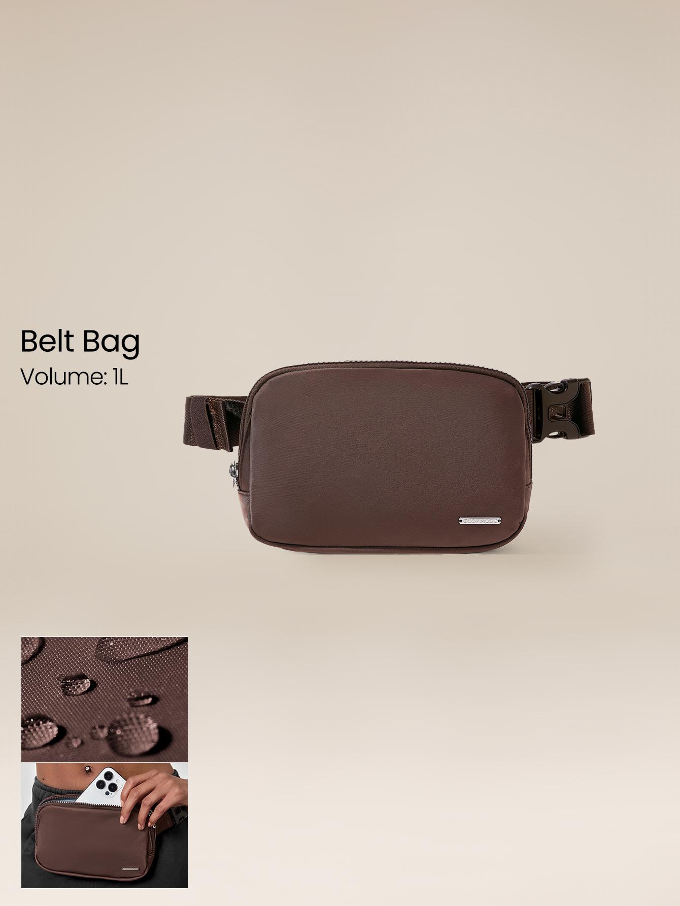 GLOWMODE 1L Zipper Everywhere Belt Bag Water Repellent Waist Crossbody Bags With Adjustable Strap