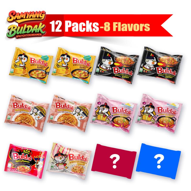 SAMYANG Buldak Spicy Chicken Ramen 12 Packs 11 Flavors Korean Imported Cheese Spicy Fire Chicken Noodles Delicious Instant Food