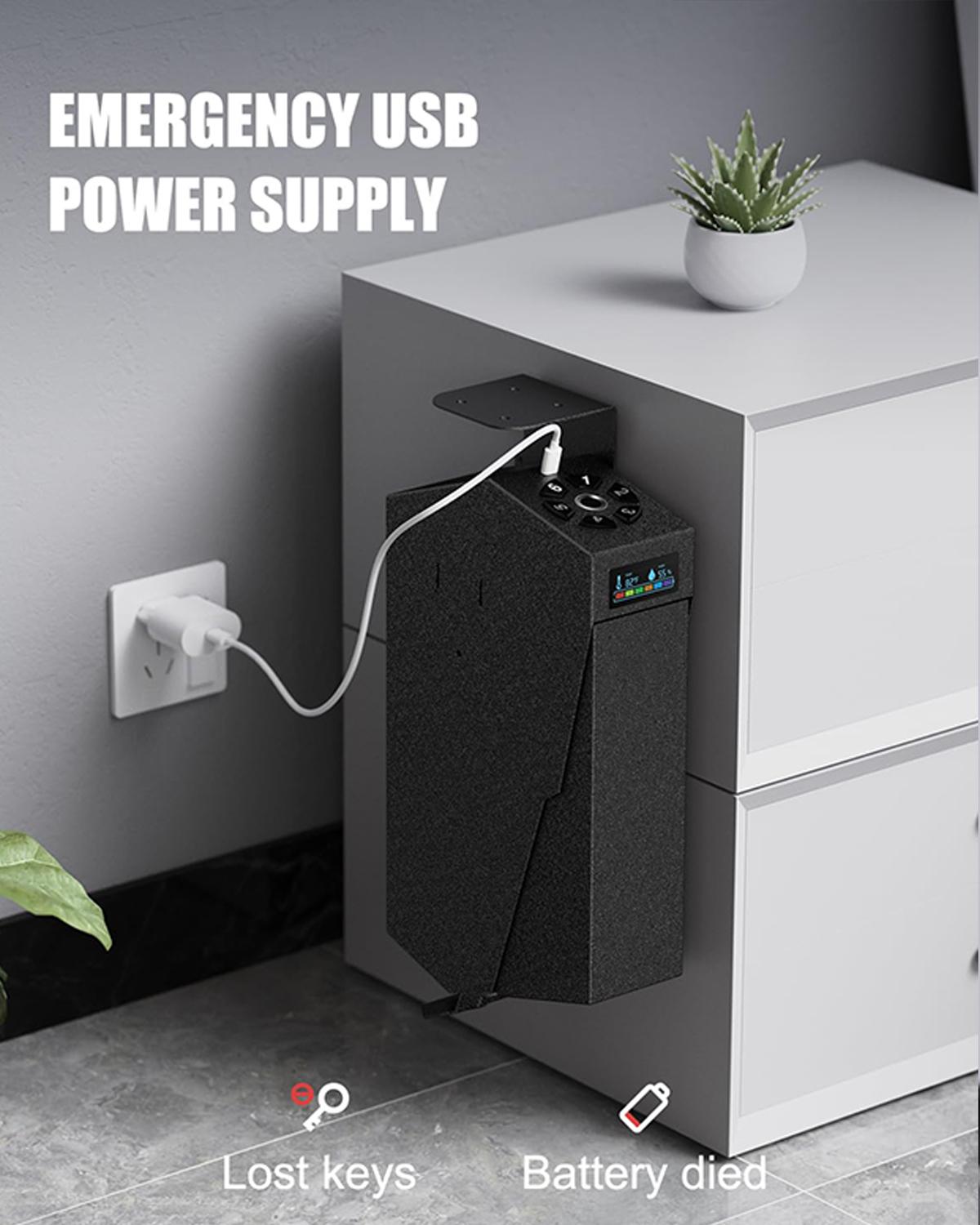 Mounted Gun Safe,California DOJ Certified Handgun Safe, Auto Open Lid Smart Pistol Safe with Biometric Fingerprint or Keypad Lock Mounted Gun Safe,California DOJ Certified Handgun Safe, Auto Open Lid Smart Pistol Safe with Biometric Fingerprint or Keypad Lock