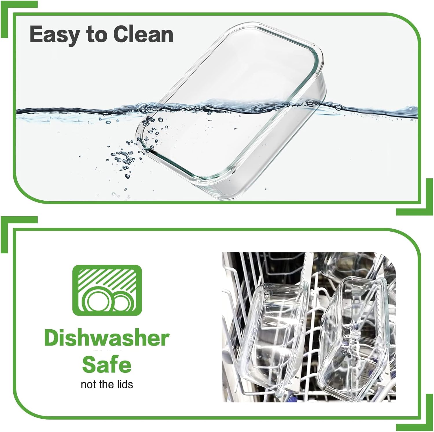 12Pack Glass Food Storage Containers - Airtight Lids, Microwave/Dishwasher Safe BPA-Free Kitchen Organizer + Black/Gray Utensils