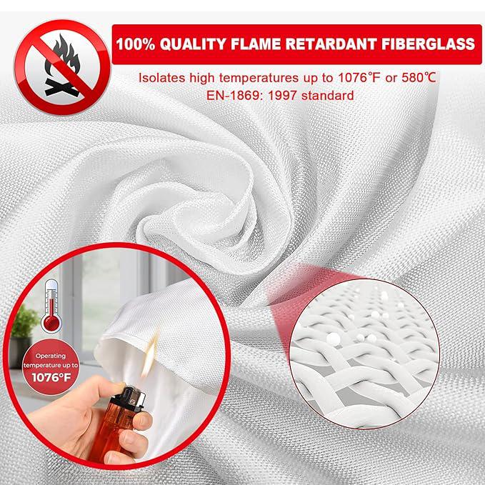 Emergency Fire Blanket - 4 Pack - Fiberglass Fire Suppression Blanket for Kitchen, 40" x 40" Fire Blanket for Home