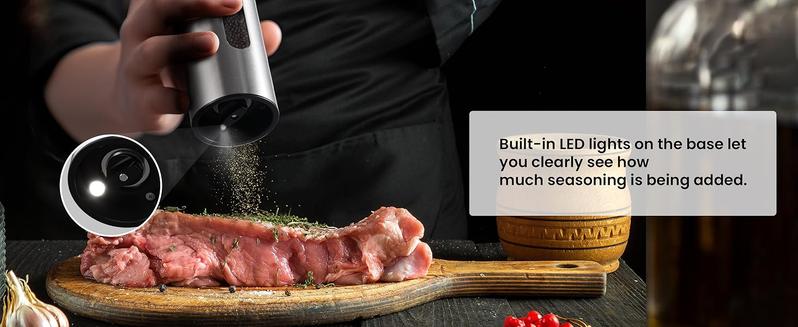 Salt and Pepper Grinder Set Electric,Rechargeable Salt and Pepper Shakers Stainless Steel with USB C Dual Charging Base,Upgraded Large Capacity,Adjustable Coarseness,Ideal for Mom Salt and Pepper Grinder Set Electric,Rechargeable Salt and Pepper Shakers Stainless Steel with USB C Dual Charging Base,Upgraded Large Capacity,Adjustable Coarseness,Ideal for Mom