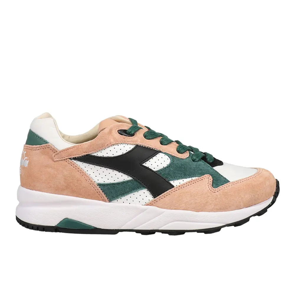 diadora Mens Eclipse Italia Perforated Lace Up Sneakers Shoes Casual - Green, Pink, White