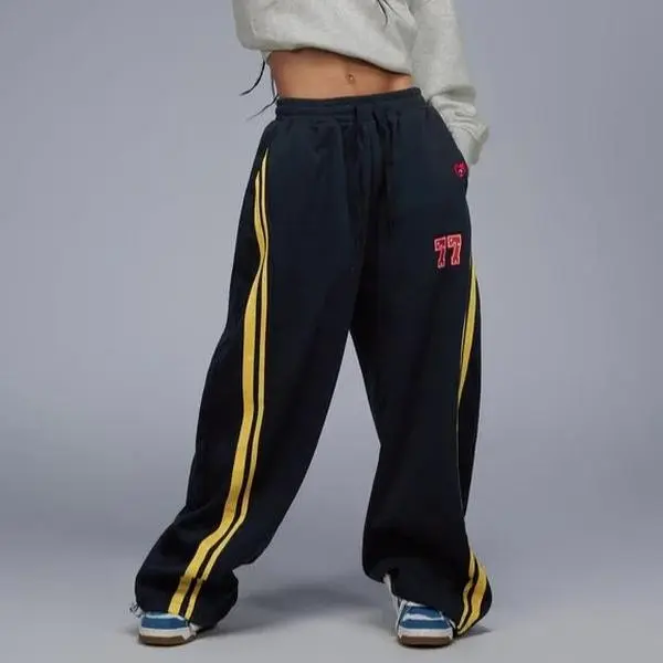 AELFRIC EDEN Sweatpants for Men, Sporty Chic Streetwear Joggers with Double Stripes, Loose Fit Baggy Clothes with Elastic Drawstring Waist, Baggy Sweatpants, Streetwear Clothing, Athleisure Design, Casual Athletic Trousers, Fashion Apparel