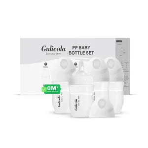 Gulicola 4pcs PP（NOT GLASS) Baby Bottles 5oz&8oz Baby Bottle Gift Box Set For Baby,Wide Neck Baby Breastfeeding Bottles