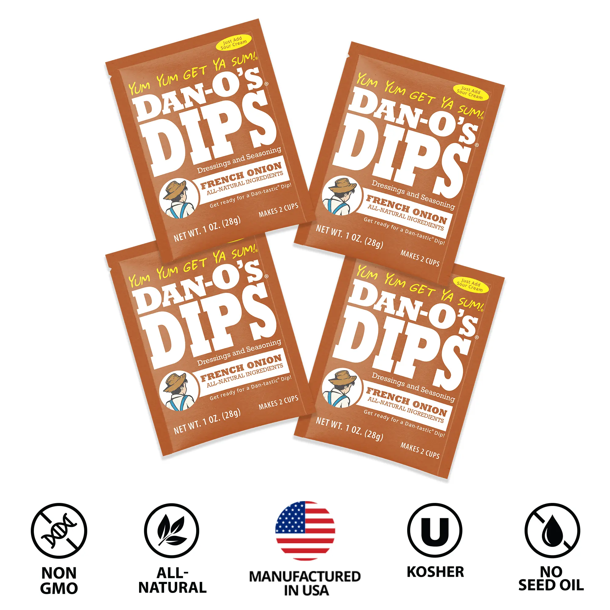 Dan-O's Dips French Onion - 4 Pack (1 oz each)