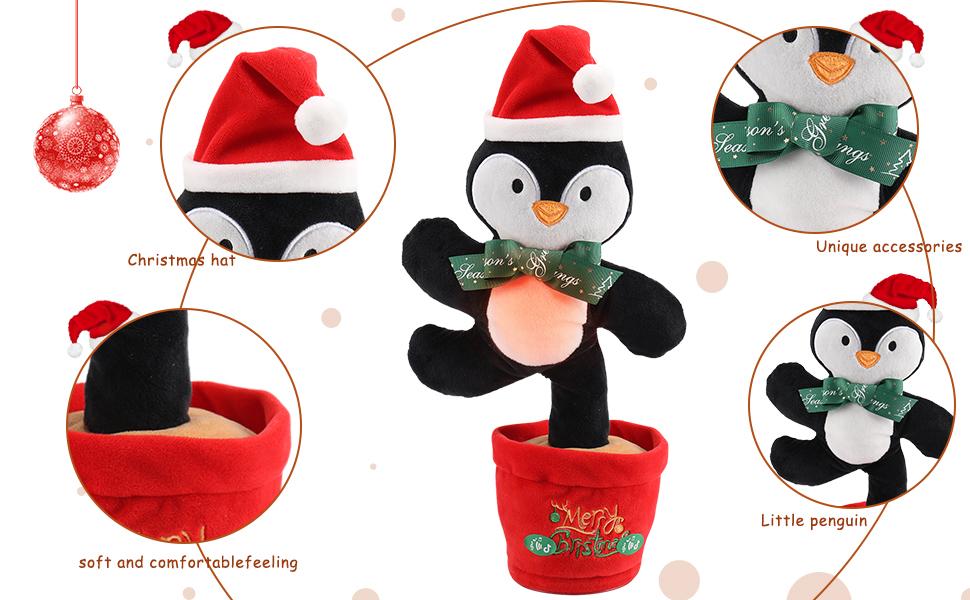 Emoin Christmas Dancing Toy,Talking Singing Plush Toy,Plush Repeating Toy Imitating Interactive Toys Christmas gift Santa Stuffed Animal