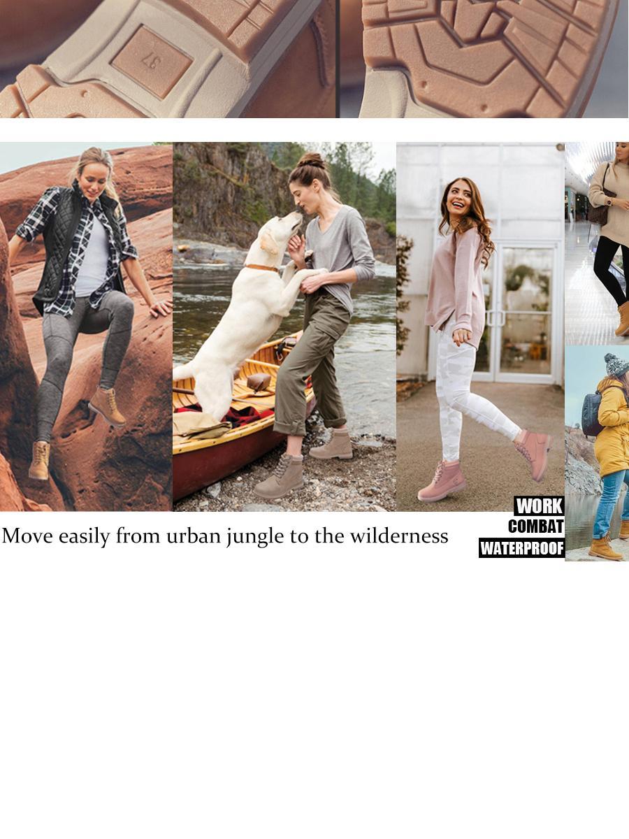 Athlefit 2025 New Style Fashion Women's Waterproof Hiking Combat Boots - Lace-up Low-top Short Boots - Ankle Guard Boots - Women's Winter Boots - Comfortable Casual Outdoor Shoes - Girl's Style SpringStatements