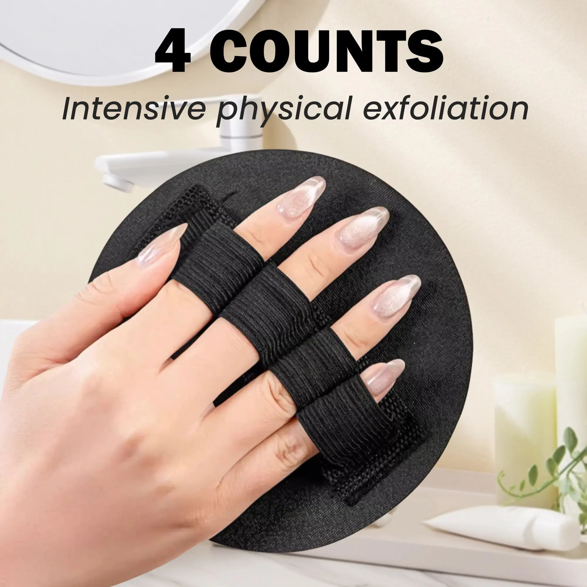 4-Count Soft Rubber Round Shower Scrubber Towel - Efficient Body Cleansing, Gentle Exfoliating Bath Brush for All Skin Types,home essentials