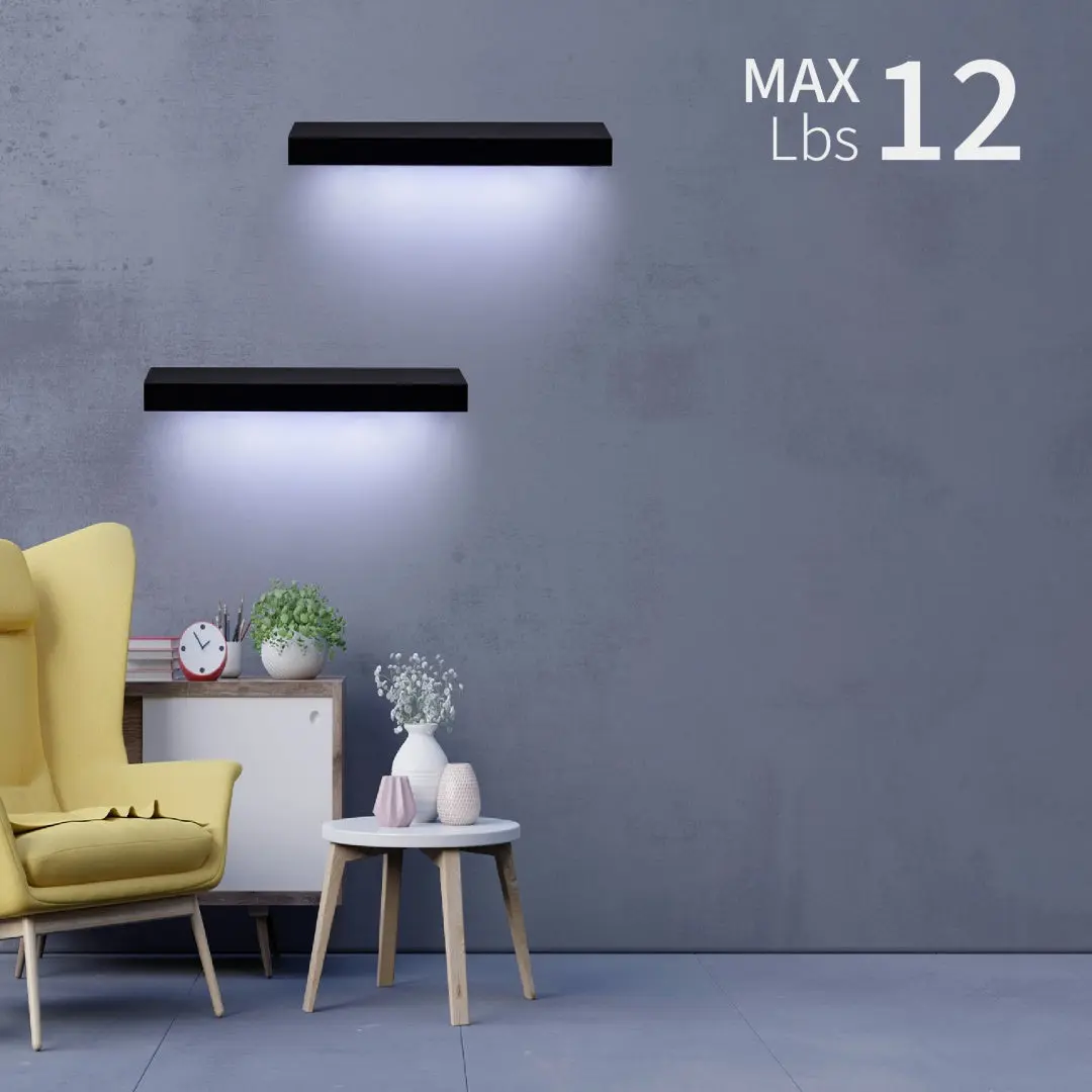 Floating Shelves With Built-in LED Lighting