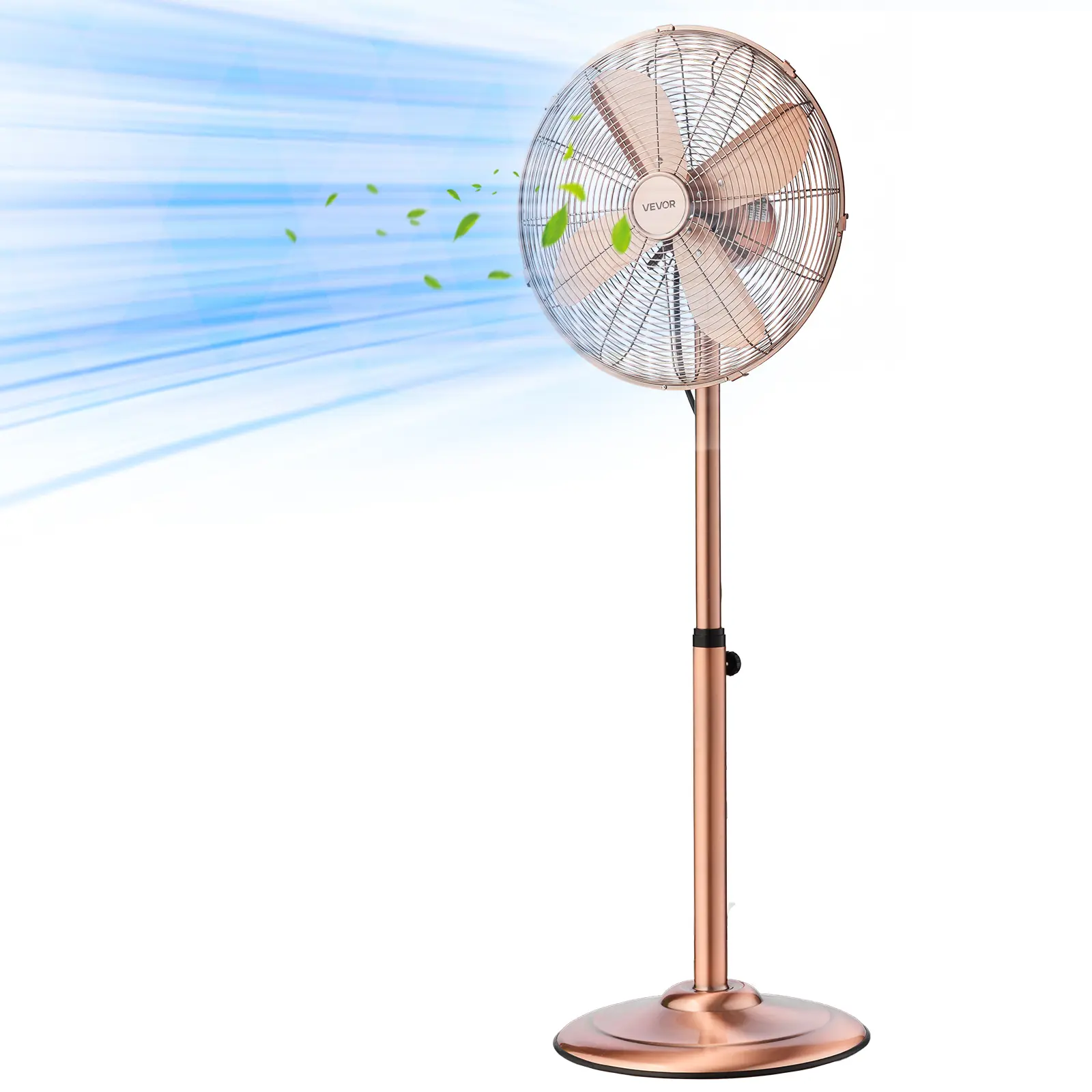 【summerfinds】VEVOR 16-Inch High Velocity Portable Pedestal Standing Cooling Fan, 1450 CFM Industrial Metal Fan with Handle, 75° Oscillating, 3-Speed, Adjustable Height, Copper Construction for Commercial, Garage Use, Portable Fans