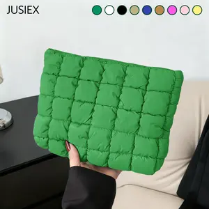 JUSIEX Large Capacity Quilted Design Clutch, Travel Storage Bag With Zipper, Perfect Christmas Birthday Gift Ideal, Quilted Purse Makeup Bag