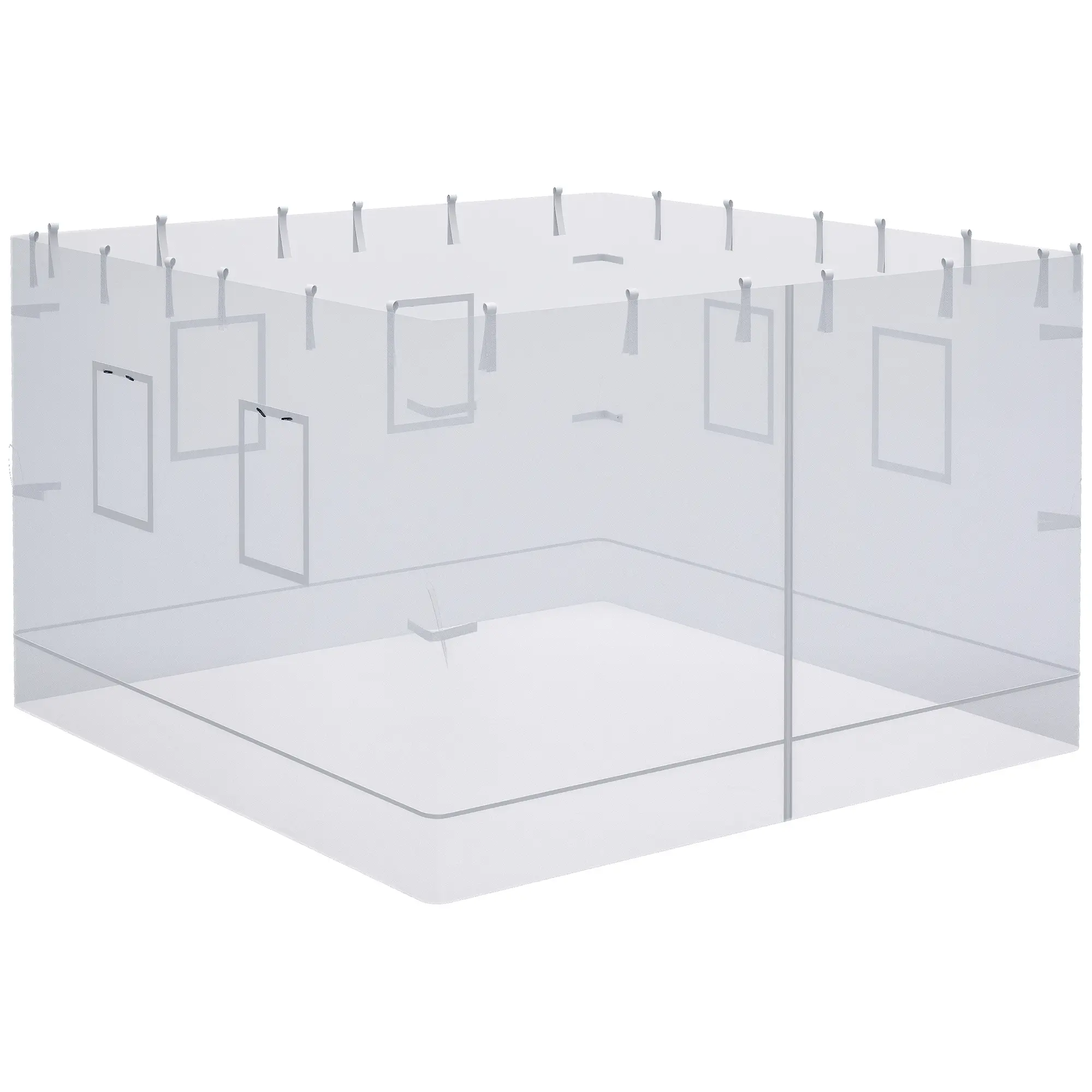 Outsunny Pop up Canopy Walls, Replacement Canopy Netting for 10' x 10' Canopy Tent, Set of 4 Mesh Screen Sidewalls, Patio Netting w/ 6 Service Windows and 1 Door, White