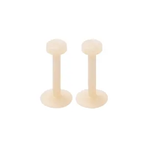 Pair of Flesh Tone Flexible Bioflex Removable Push Top Piercing Retainers - Pair