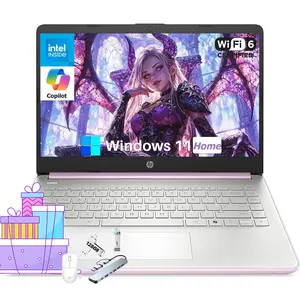 HP 2025 14 inch Everyday Laptop Computer for Student & Business -  Intel Quad-Core CPU • Ultra-Light • 8GB RAM • 128GB UFS • Win 11 Home • Honey Lavender • Bundle Accessory