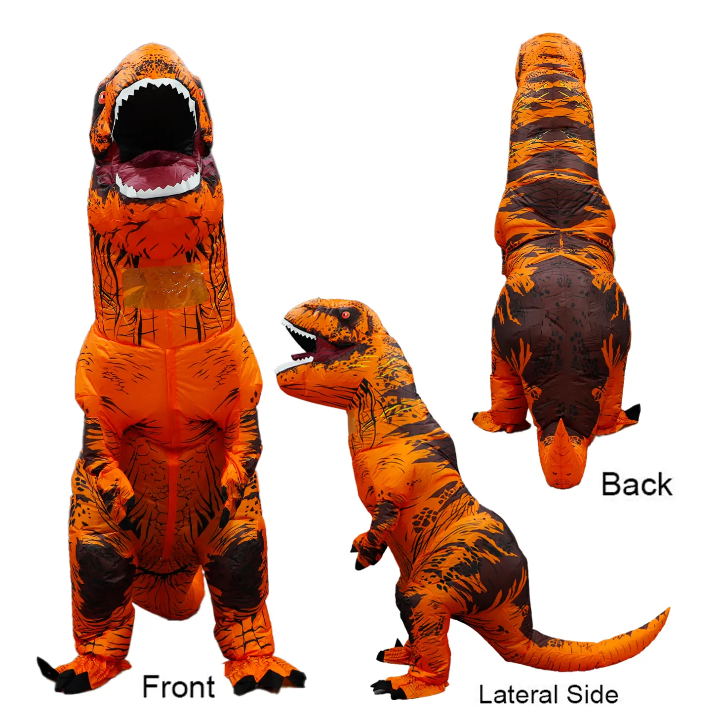 Adult Full Body T-Rex Inflatable Dinosaur Costume - Polyester Festive Clothes for Halloween Parties, Family Events, Adults, Animals/Dinosaurs Themed Use, Easy to Wear & Remove, Built-in Fan, No Batteries Included, Polyester Clothes, Youth