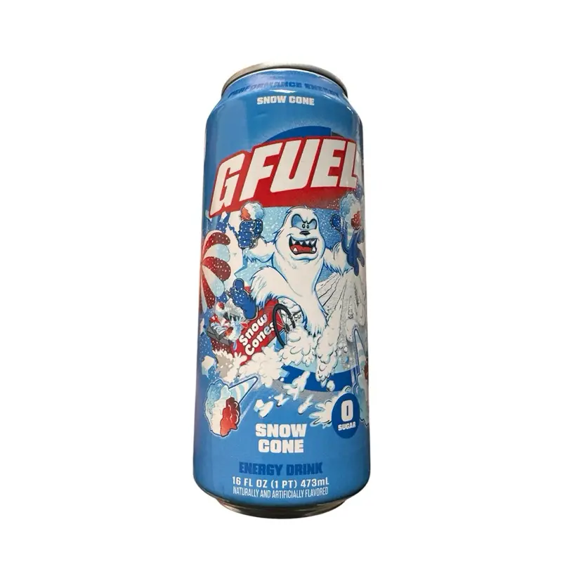 Gfuel Gamer Fuel Sports Energy Beverage, Snow Cone Flavor - 1 16oz Canned Cold Energy Drink, Portable Single Can for On-the-Go Use, Cans