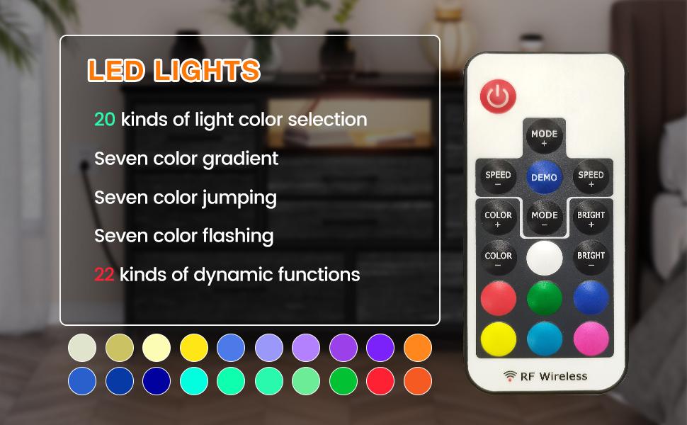 GARVEE Wide Dresser with 8 Large Drawers for 55" Long TV Stand, Fabric Drawer for Bedroom with Power Outlet, Chests of Drawers for Bedroom, Living Room, Closet, Entryway, Living Room Storage