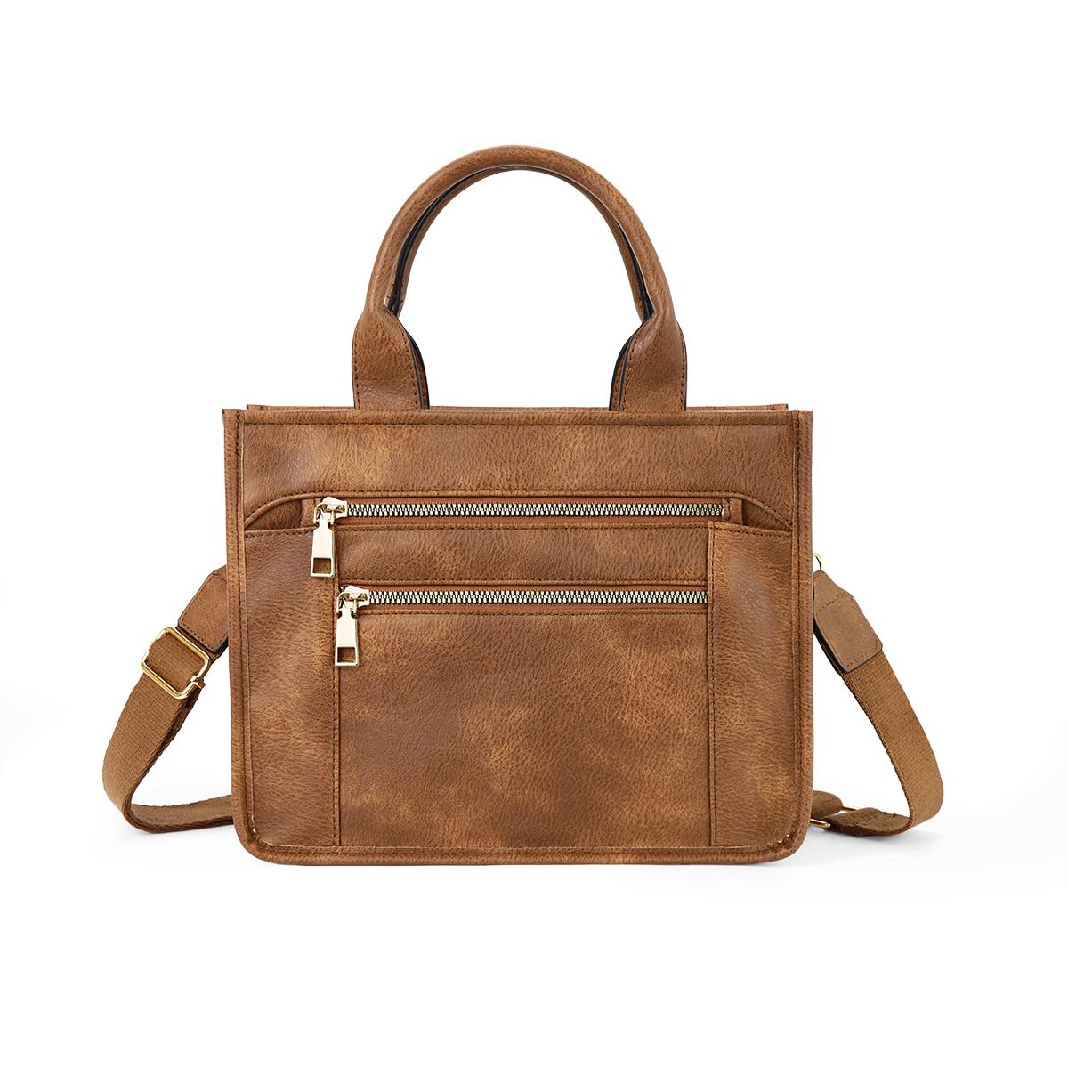 Checkered Crossbody Bag, Canvas Work Tote, Black and White Purse, Casual Tote Handbags for Work & Travel