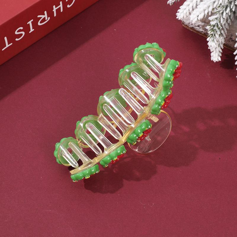 AWAYTR Christmas Hair Claws Clips for Women Cute Hair Clips for Girls Gingerbread Santa Tree Snowman Hair Barrettes Large Hair Claw Clips for Thick Thin Xmas Hair Accessories for Christmas Party