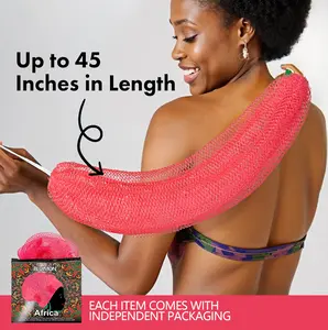 BLUIMON African Exfoliating Net Sponge - 100% Nylon, Ethically Sourced, Soft Knots for Radiant Skin, Quick Drying, Ideal for Travel, Sustainable Beauty Tool