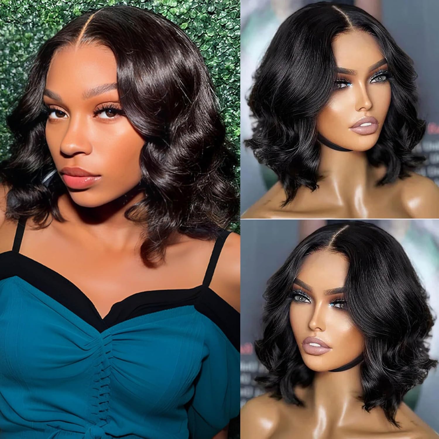West Kiss Middle Part Glueless Lace Front Short Bob Wig Body Wave 7x5 Closure Bob Wig Pre Bleached Pre Plucked With Baby Hair TikTokShopSpringGlowUp