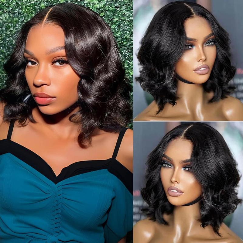 West Kiss Middle Part Glueless Lace Front Short Bob Wig Body Wave 7x5 Closure Bob Wig Pre Bleached Pre Plucked With Baby Hair FebruaryFaves