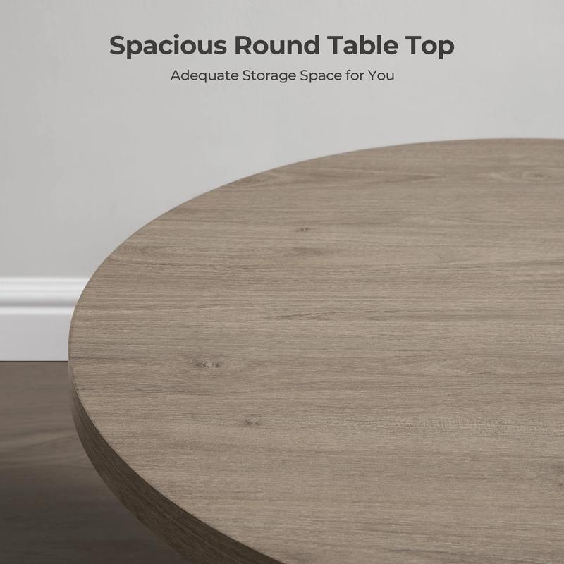 SICOTAS Round Coffee Table for Living Room, Modern Fluted Circle Center Coffee Table with Storage, 32" Accent Tea Dining Table for Apartment, Grey Alder SICOTAS Round Coffee Table for Living Room, Modern Fluted Circle Center Coffee Table with Storage, 32" Accent Tea Dining Table for Apartment, Grey Alder