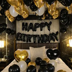 Happy Birthday Balloon Decorations Set – Balloon Garland Arch Kit with 16" Letter Balloons, Heart Foil Balloon & Latex Balloons for Birthday Party Backdrop Decor