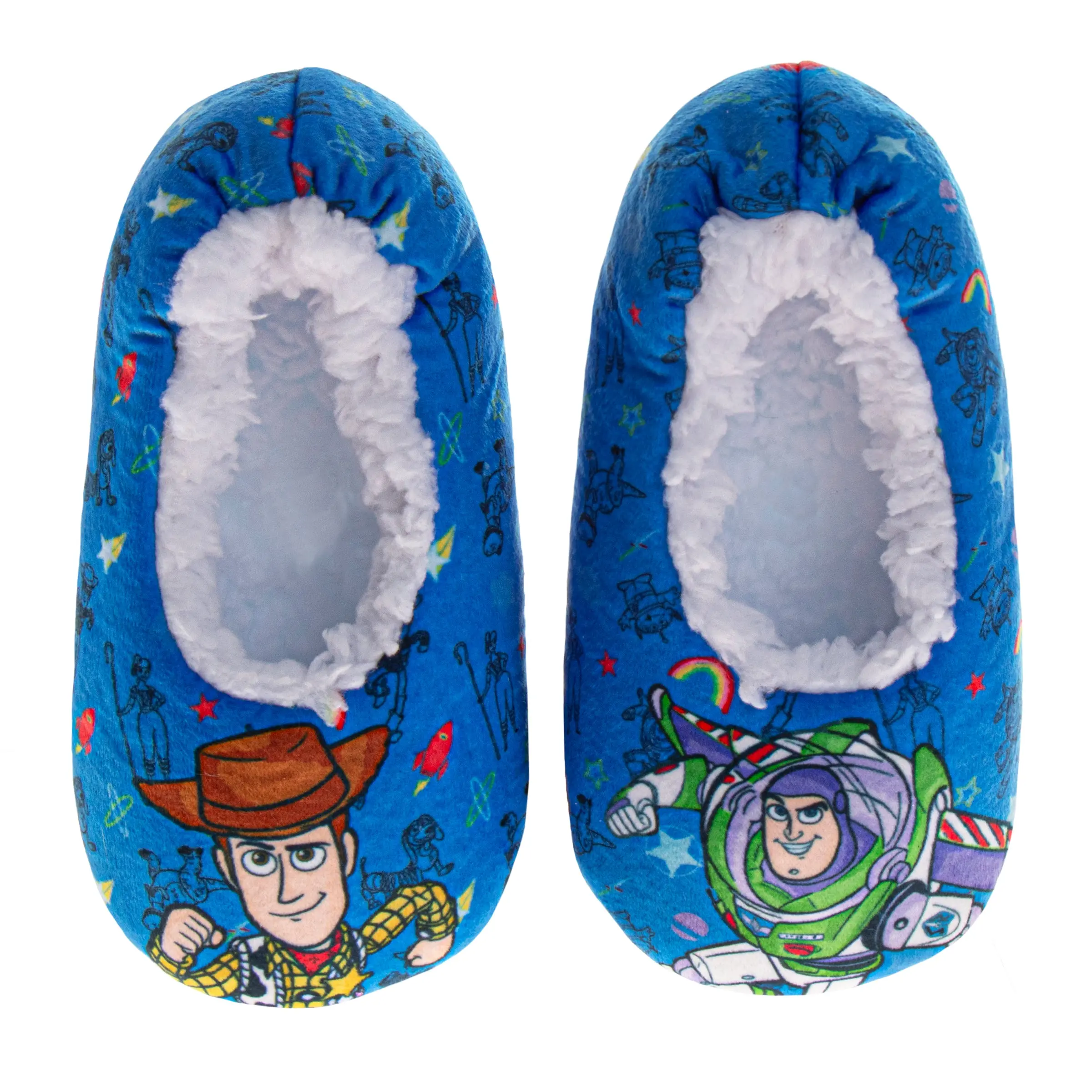 Josmo Boys' Toy Story Slide Slippers - Toddler House Slippers with Cushioned Footbed, Woody & Buzz Graphics, Fun Indoor Slip-On for Little Kids, Slide Slipper