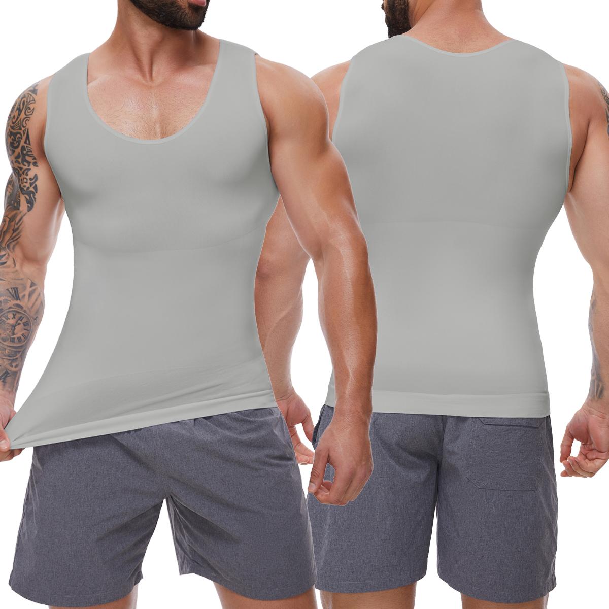 1/2/3/4 Pack Menswear Body Shaper Shapewear Compression Tummy Control Vest Comfy Stretchy Lightweight Workout Tank Top Fabric Breathable Sports Undershirt Elastic Soft Polyester SpringStatements