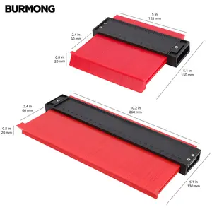 BURMONG Contour Gauge Duplication-Adjustable Lock-Precisely Copy Irregular Shape-Irregular Woodworking Tracing-Must Have Tool Valentine's Day Gifts for DIY Handyman Men Husband 10 Inch+5 Inch with Lock and Comb